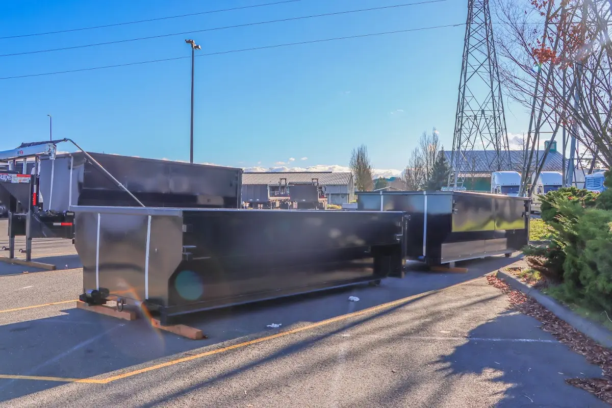 Roll-off dumpster ready for waste disposal at job site for Demolition Dumpster Rental in View Park-Windsor Hills